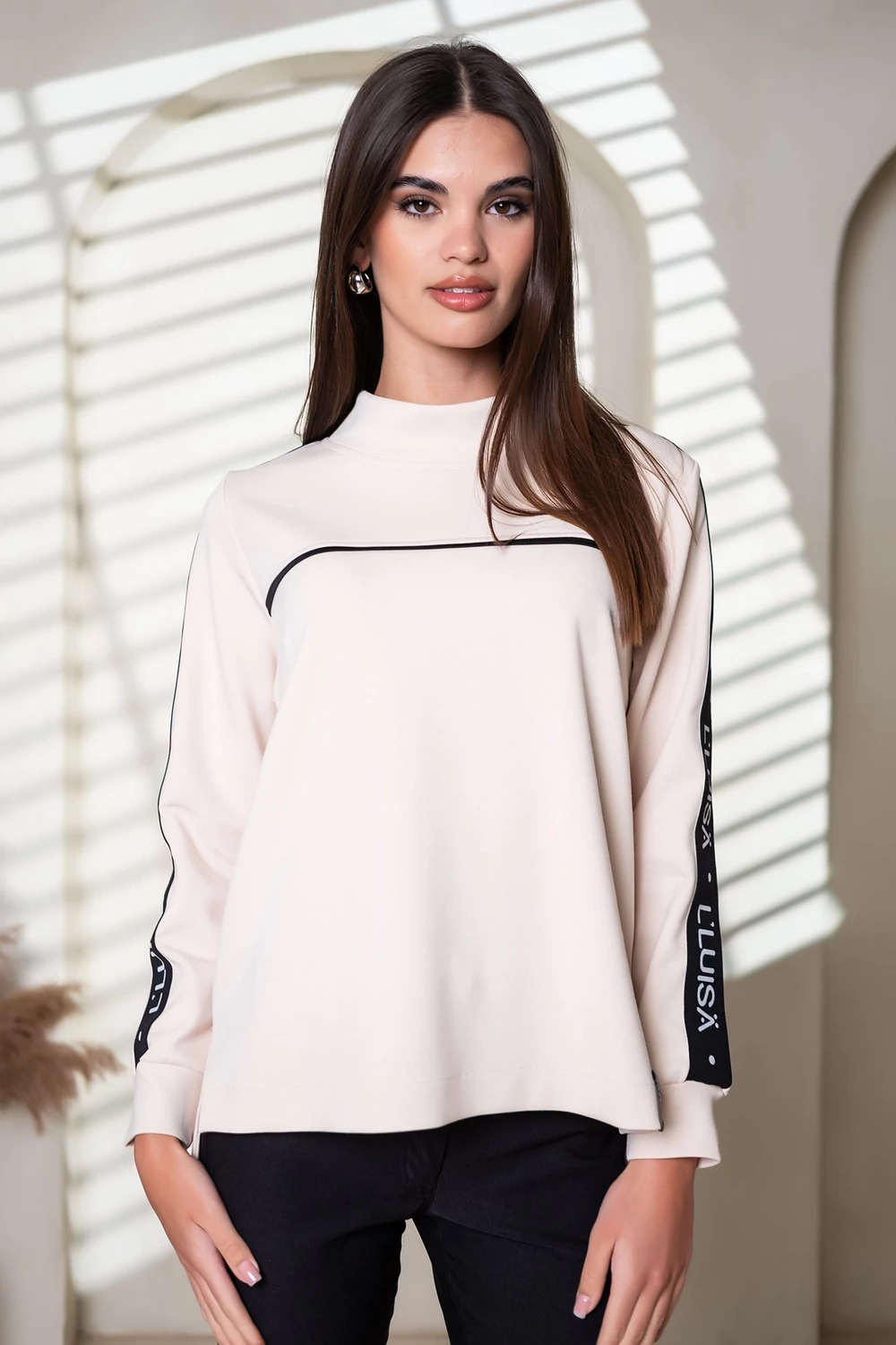 LUISA comfy szabadidő felső - Ekrü