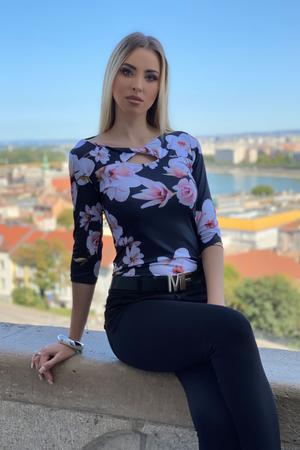 Pamela póló - virág mintás